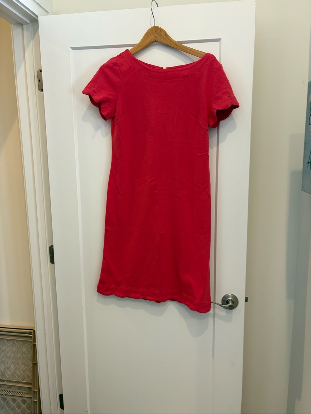 Talbots Coral Pink Zip-Back Dress with Gold Zip